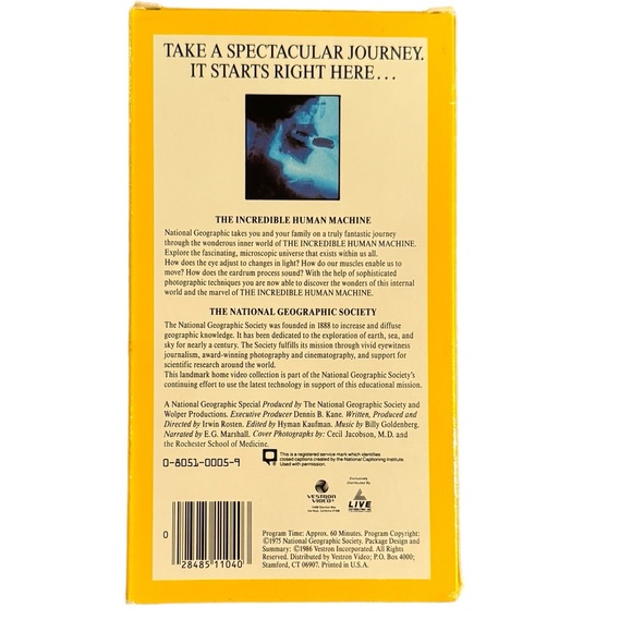 Vintage VHS Tape: “National Geographic Video: The Incredible Human Machine.” - Picture 3 of 7